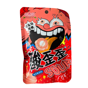 Конфеты Hong Tai Kee Foods кислые клубника 20г