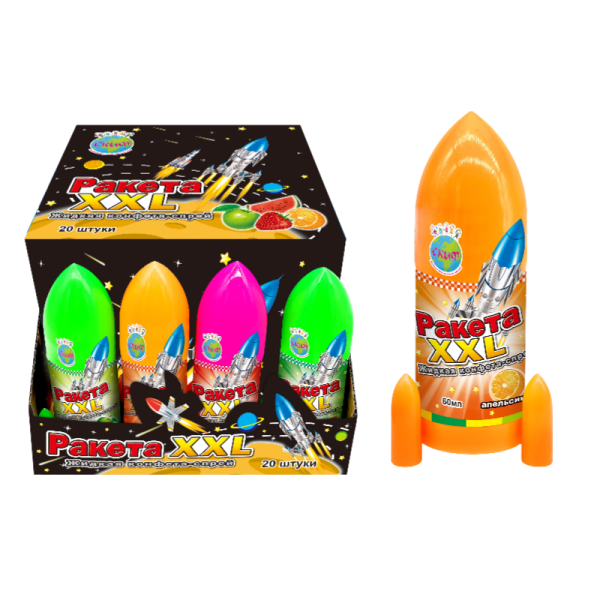 Zhidkaya konfeta raketa XXL fruktovyy sprey 60ml