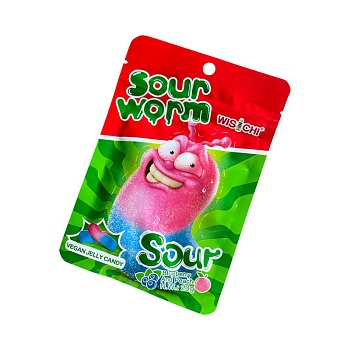 Мармелад жевательный WISICHI Кислый червячок со вкусом персика и черники 20г