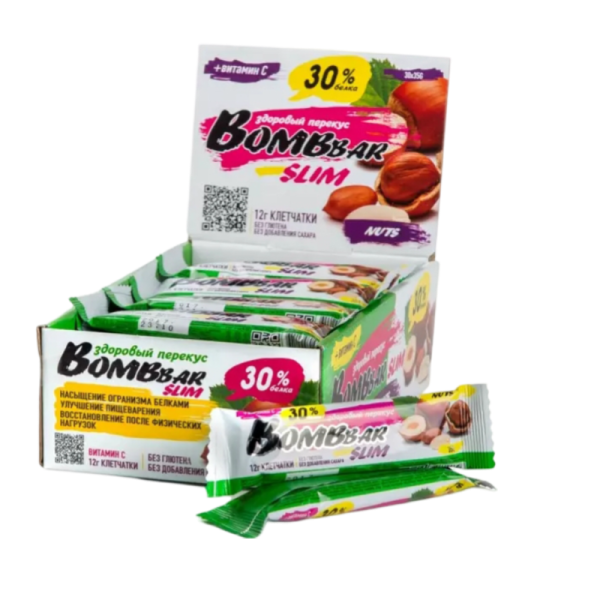 Batonchik Bombbar Slim so vkusom Funduka i Arakhisa 35g