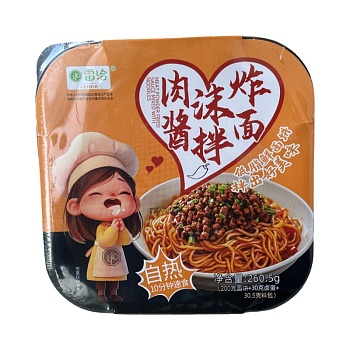 Лапша LeiQia саморазогревающаяся Девочка со вкусом говяжьего фарша 260,5г