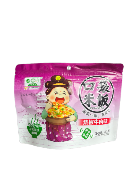 Ris bystrogo prigotovleniya Leiqia so vkusom govyadiny s pertsem 155g