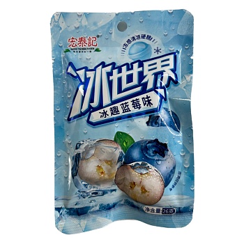 Конфеты Hong Tai Kee Foods Супер Ледяная Черника 26г