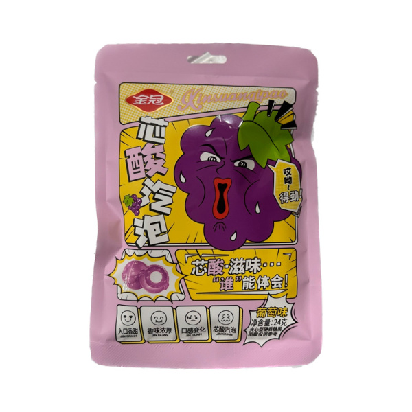 Konfety Golden Crown kislye s nachinkoy vinograd 24g