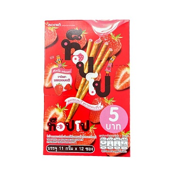 Палочки Toppo бисквитные с клубничной начинкой 11г