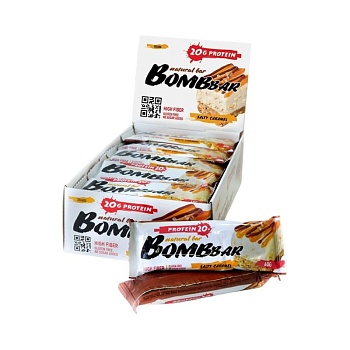 Батончик Bombbar со вкусом Солёная карамель 60г