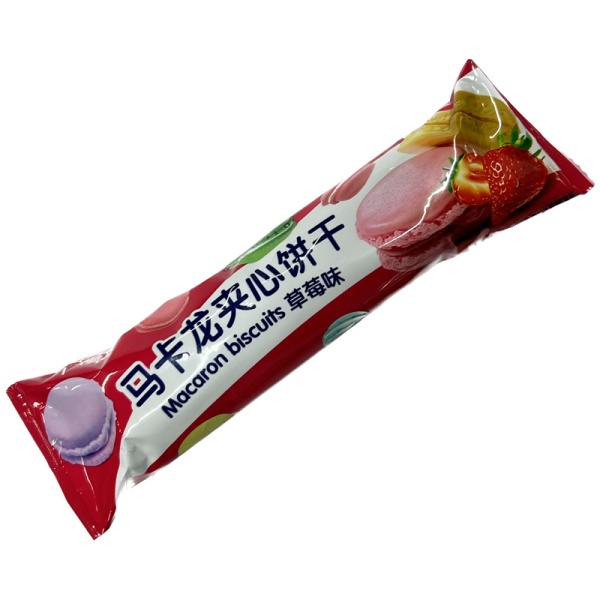 Pechene Qian Bai Tang Macaron Klubnika 55g