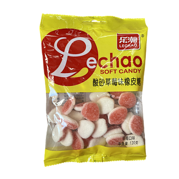 Мармеладные конфеты Lechao Soft кислые со вкусом клубники 120г