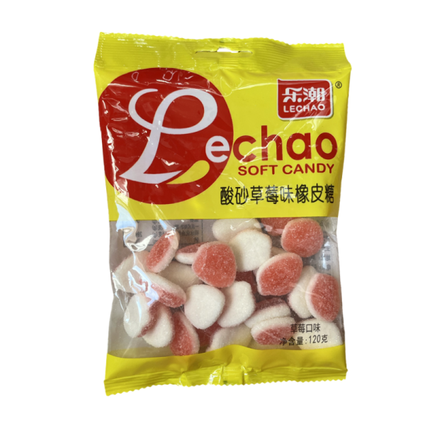 Marmeladnye konfety Lechao Soft kislye so vkusom klubniki 120g
