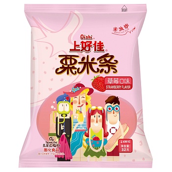 Кукурузные палочки Oishi Noodles с клубничным вкусом 32г