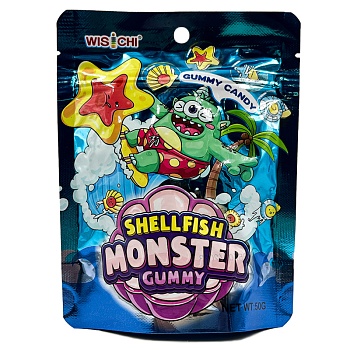 Жевательные конфеты Wisichi Monster Подводный мир 50г