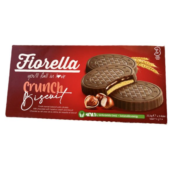 Pechene Fiorella Crunch biscuit Hazelnut v molochnom shokolade 67,5g