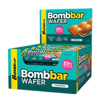 Батончик Bombbar вафельный с шоколадно-ореховой пастой Тирамису 32г