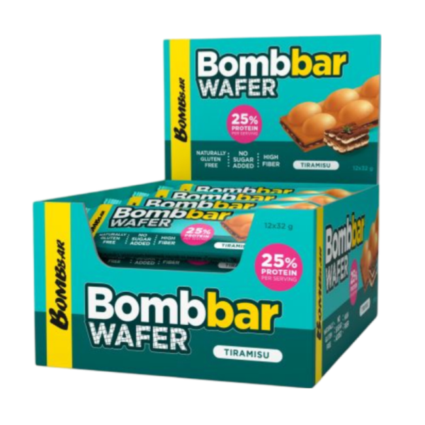 Batonchik Bombbar vafelnyy s shokoladno-orekhovoy pastoy Teramisu 32g