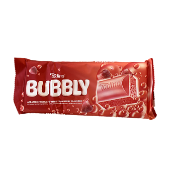 Шоколад Todino Bubbly пористый белый клубника 90г