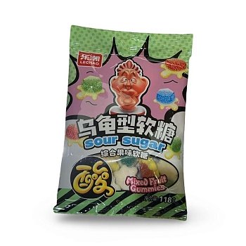 Мармеладные конфеты Lechao Sour кислые черепашки 118г