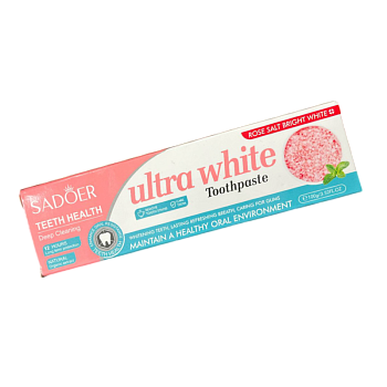 Паста Sadoer зубная отбеливающая с розовой солью 100г