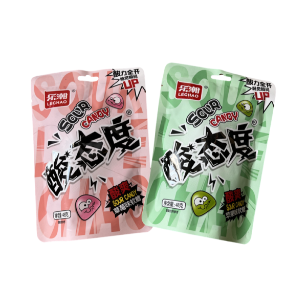 Zhevatelnye konfety Lechao Sour sl vkusom yablok 48g