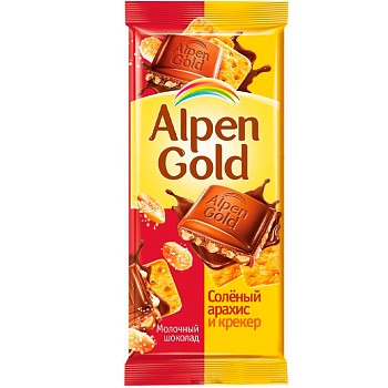 Шоколад Alpen Gold Соленый арахис и крекер 80г