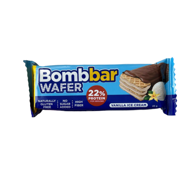 Batonchik Bombbar vafelnyy so vkusom Vanilnyy plombir v shokolade 45g