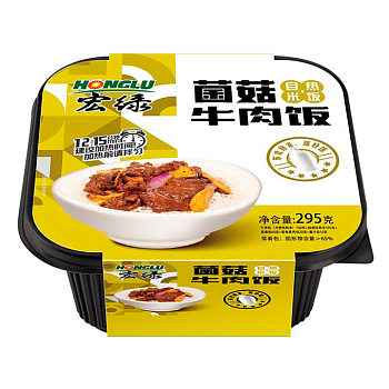 Рис Honglu с говядиной и грибами самонагревающийся 