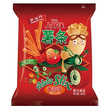 Чипсы Oishi Potato Stix Tomato томатные 35г