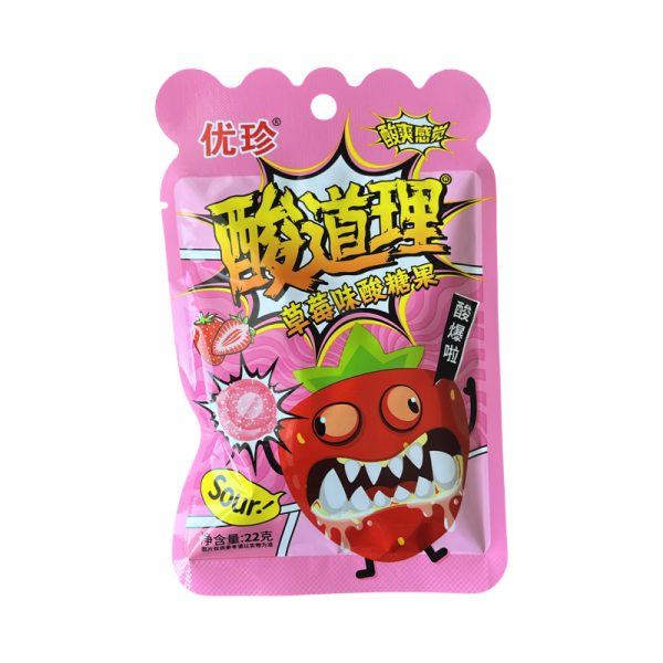 Konfety Ujane Anger kislye so vkusom klubniki 22g