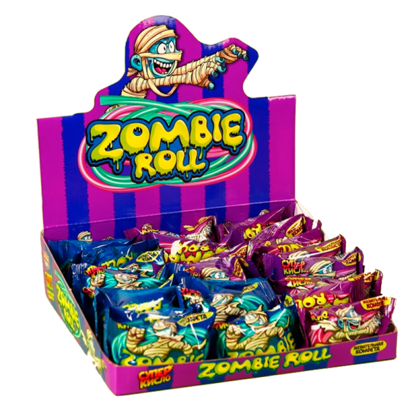 Konfeta zhevatelnaya Zombie Roll super kislaya 14g
