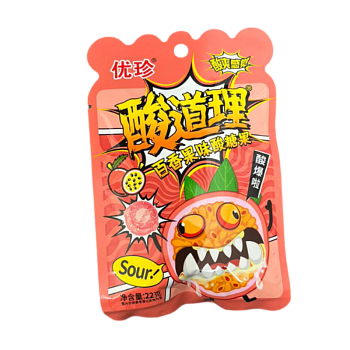 Конфеты Ujane Anger кислые со вкусом маракуйи 22г