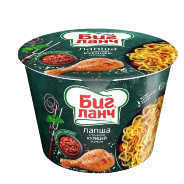 Lapsha Big Lanch s tushenoy kuritsey i lukom 90g