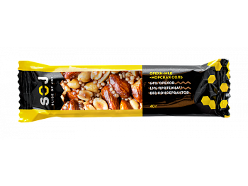 Ореховый батончик SOJ орехи, мед, морская соль 40г