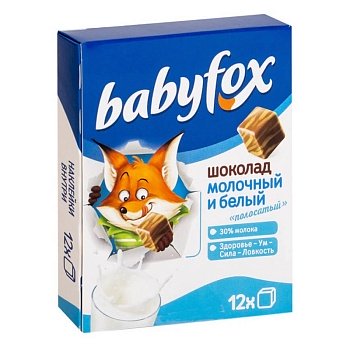 Шоколад BabyFox молочный белый 90г