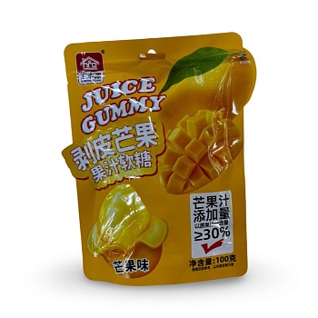 Мармеладные конфеты Huifengyuan с жидкой начинкой со вкусом манго 100г