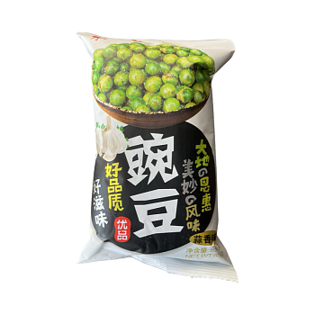 Зеленый горошек LAIYIKOU хрустящий с чесночным вкусом 65 г