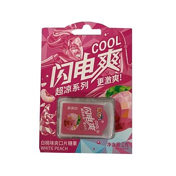 Пластинки мятные Lightning Cool Персик 10г