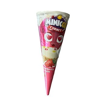 Вафельный рожок Minicco крем Клубничный 25г