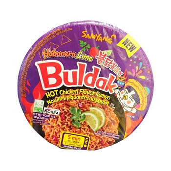 Лапша быстрого приготовления Buldak острая хабанеро-лайм 110г