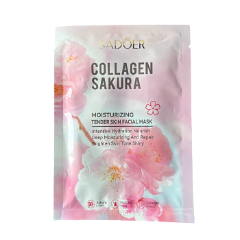 Маска Sadoer для лица коллагеновая с сакурой 25г