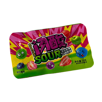 Карамель XingQiaozi кислая фруктовый микс 10г