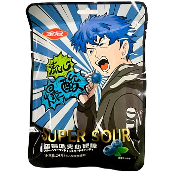 Конфеты Golden Crown Super Sour Черника 24г