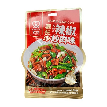 Соевое мясо Shuangjiao Lao Chang со вкусом жареной свинины и перцем чили 58г