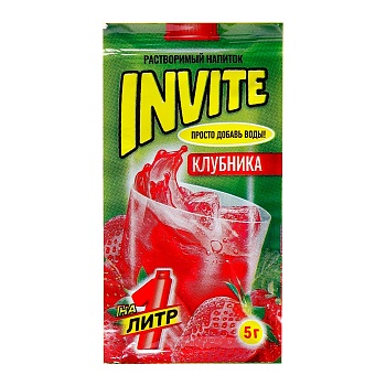 Напиток растворимый Invite клубника 5г