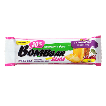 Батончик Bombbar Slim со вкусом Ананас, Вишня 35г