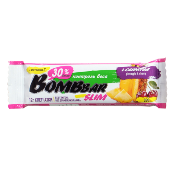 Batonchik Bombbar Slim so vkusom Ananas, Vishnya 35g