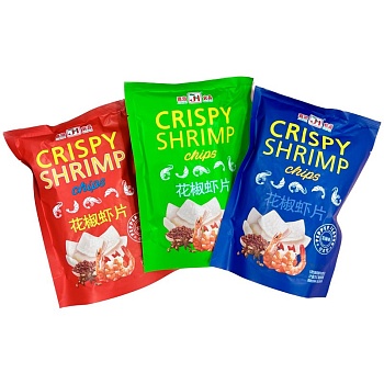 Чипсы Crispy Shrimp креветочные с перцем 
