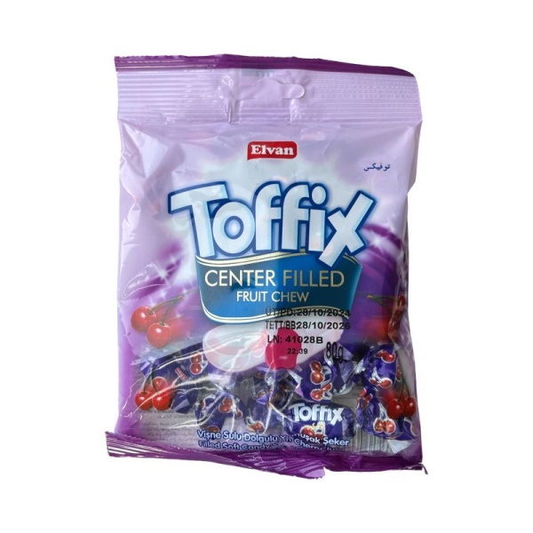 Zhevatelnye konfety Toffix Cherry 80g