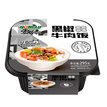 Рис Honglu с говядиной и черным перцем самонагревающийся 