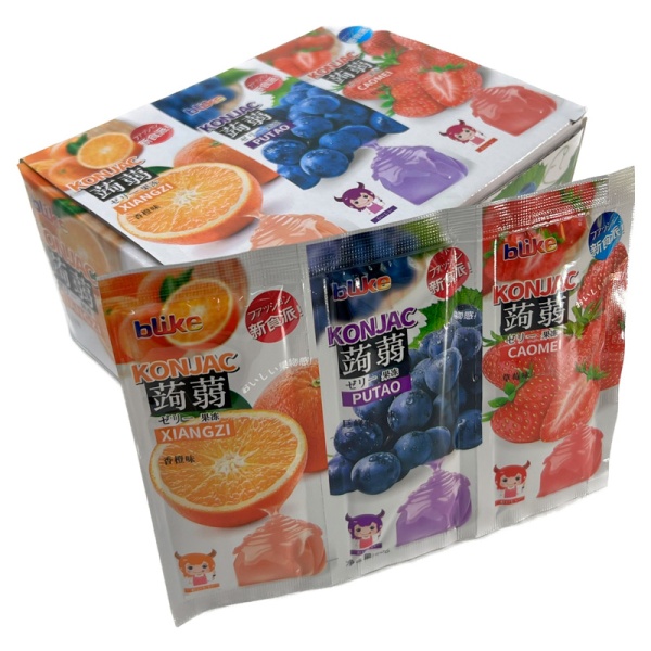 Zhele marmeladnoe s konzhakom Blike Assorti apelsin vinograd klubnika 60g