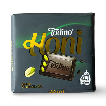 Шоколад Todino Honi тёмный с дроблёной фисташкой 60г