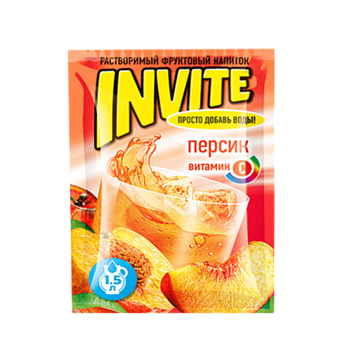 Напиток растворимый Invite персик 9г